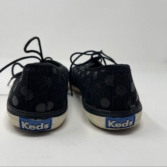 Keds Shoes Black on Black Polka Dot Casual Lace Up Flat Women’s Size 7 - Picture 7 of 9